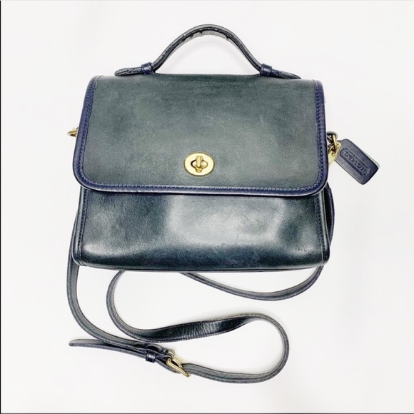 Coach Handbags - Coach Blue Leather Court Crossbody Handbag